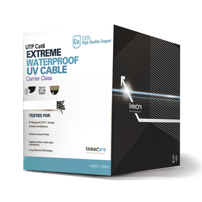 Bobina de Cable UTP Cat6 para Exterior en Color Blanco / 305 Metros / Certificada UL / Sin Blindaje - Toer