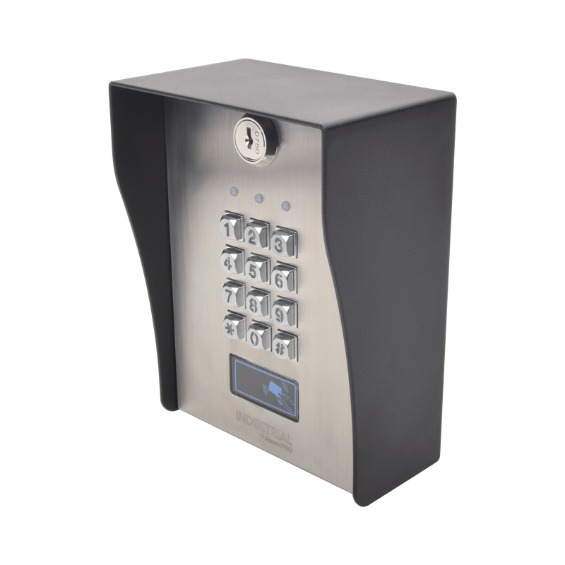 PROKVISITOR Teclado exterior/interior antivandálico, 3 relevadores, 50 códigos de visitantes, 1200 usuarios