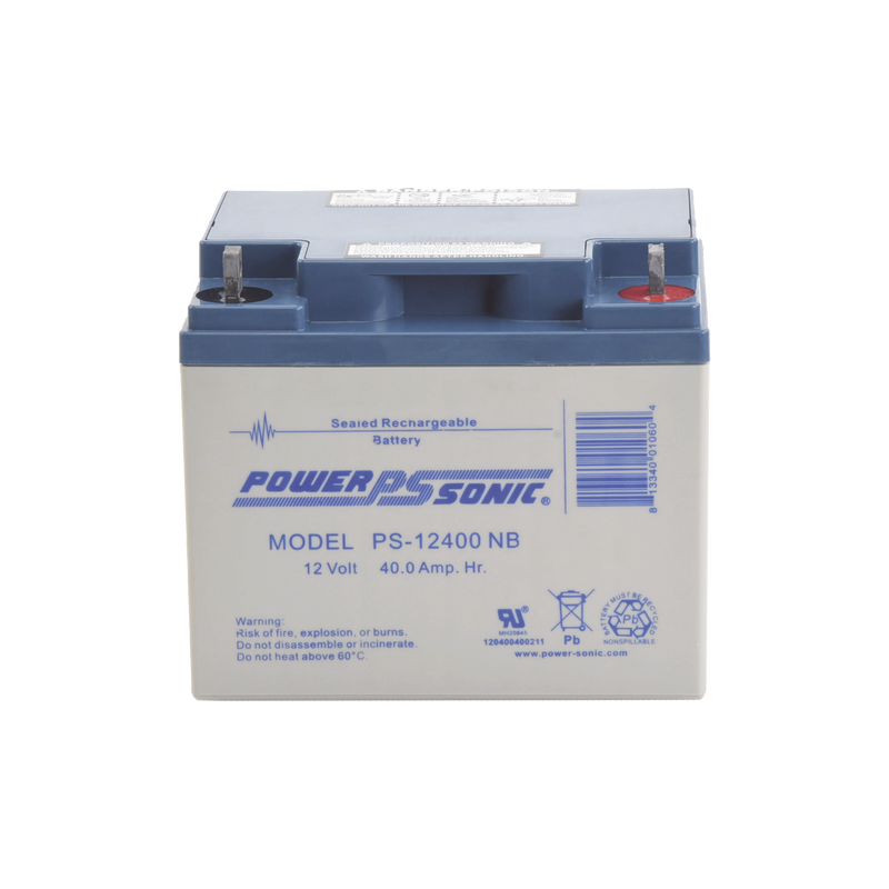 PS-12400-NB Batería 12V, 40AH, Para Respaldo, Tecnologías AGM/VRLA, 5 Años Vida Útil, Terminales NB, Reconocida UL