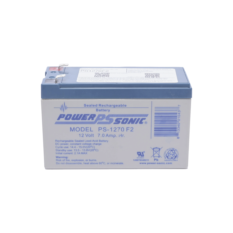 PS-1270-F2 Batería 12V, 7AH, Para Respaldo, Tecnologías AGM/VRLA, 5 Años Vida Útil, Terminales F2, Reconocida UL