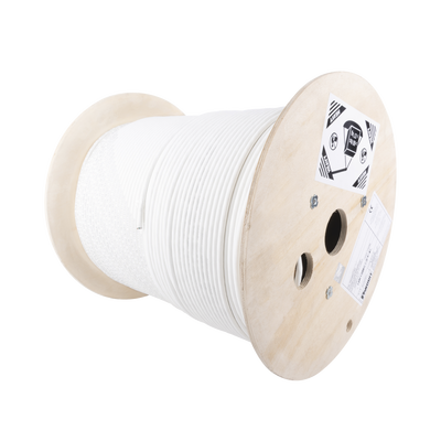Bobina de Cable Blindado S/FTP de 4 pares, Cat7, Inmune a Ruido e Interferencias, LSZH (Bajo humo, Cero Halógenos), Color Blanco, Bobina de 500 m - Toer