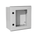 Gabinete de Poliéster IP65 Puerta Transparente, Uso en Intemperie (400 x 400 x 200 mm) con Placa Trasera Interior de Plástico (Incluye Chapa y Llave). - Toer