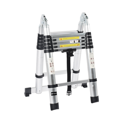 Escalera Telescópica de Aluminio Tipo Tijera de 1.9 + 1.9 Metros de Altura - Toer