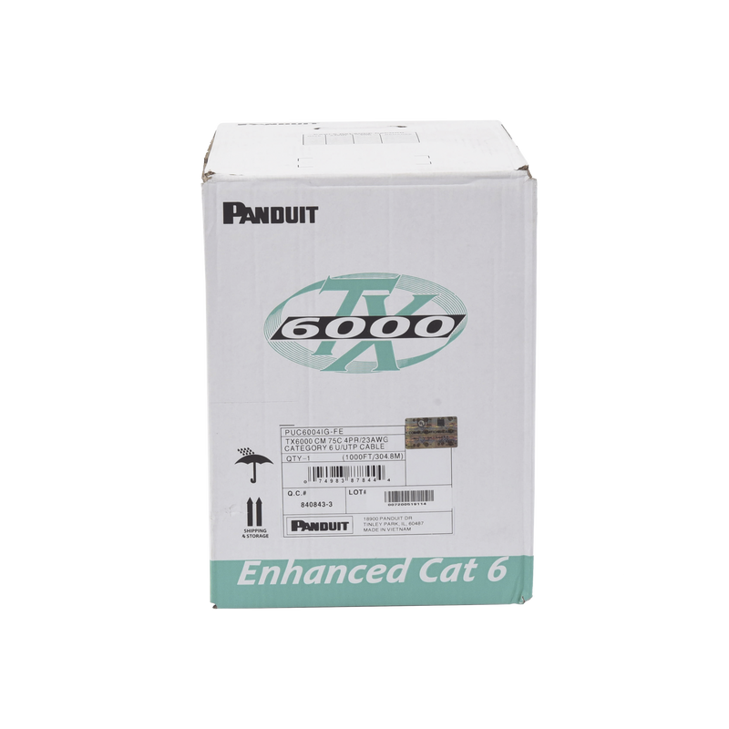 Bobina de Cable UTP 305 m. de Cobre, TX6000? PanNet, Reelex, Gris Internacional, Categoría 6 Mejorado (23 AWG), PVC (CM), de 4 pares