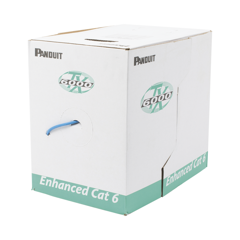 PUL6004BU-FE Bobina de Cable UTP 305 m. de Cobre, TX6000? PanNet, Reelex, Azul, Categoría 6 Mejorado (23 AWG), LSZH (Bajo Humo, Cero Halógenos), de 4 pares