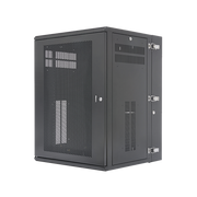Gabinete PanZone de Montaje en Pared, de 19in, Puerta Ventilada, 18 UR, 635mm de Profundidad, Color Negro - Toer