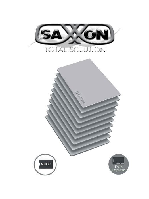 SAXMIFARE - Paquete de 10 Tarjetas de Proximidad Mifare 13.56 Mhz Para Control de Acceso / PVC / Imprimible / 1 KByte / 0.88 mm de Grosor / Folio Impreso