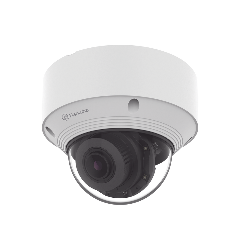 QNV-C8083R Cámara IP Tipo domo Antivandálica 5 Megapíxel / Lente Varifocal 3.2 - 10mm / IR 30M / WDR 120db / IP66 / H.265 & WiseStream / Inteligencia Artificial Deteccion de Personas y vehiculos
