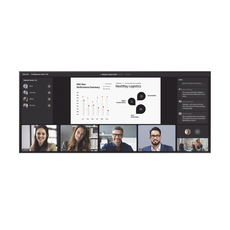 Pantalla Profesional WIDE 105 5K  / 500 nits / Para uso 24/7 / Tizen 8 / HDMI / Dysplay port / bocinas integradas / Eco Sensor / Soporta Rotacion de imagen Pivot