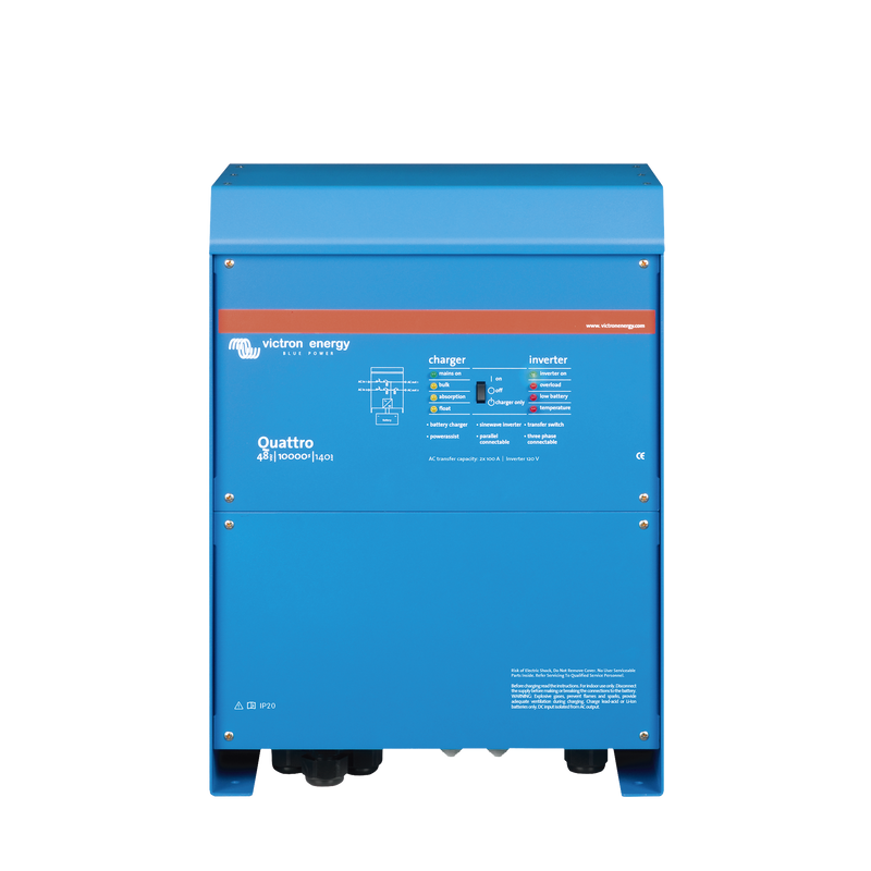 QT48/10000SP Quattro 48/10000/140-100/100 / Inversor Cargador de Onda Pura / Entrada 48 Vcc / Salida 8000 W 120 Vca  60 Hz