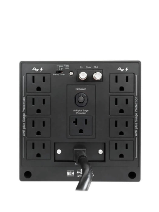 CDP R-AVR3008 - Regulador / 3000VA / 1500 W/ Especial para motores / 9 Terminales de salida / 1 Terminal de salida NEMA5-20R / / Retardo a la flama