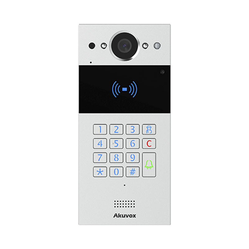 R20KSIP Videoportero SIP / Teclado y Lector de Tarjeta / Notificación App / Notificación Llamada Telefónica / Configuración en la Nube / POE / IP65 / Cámara de 2 MP / NFC / PIN Temporal para Visitas / Control de 2 Puertas