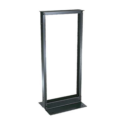 Rack de Dos Postes Estándar de 19 in, Rieles Numerados y Roscados #12-24, Fabricado en Aluminio, 24 Unidades de Rack, Color Negro - Toer