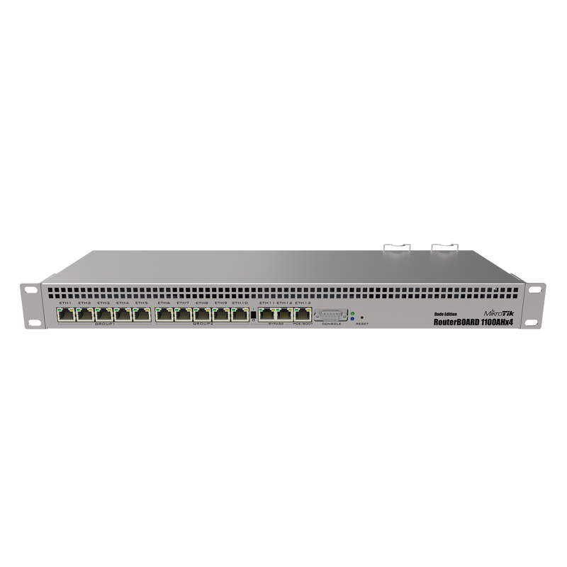 RB1100AHX4-DE RB1100AHx4 Dude Edition, 13 Puertos Gigabit, Almacenamiento M.2 60GB para Base de Datos Dude