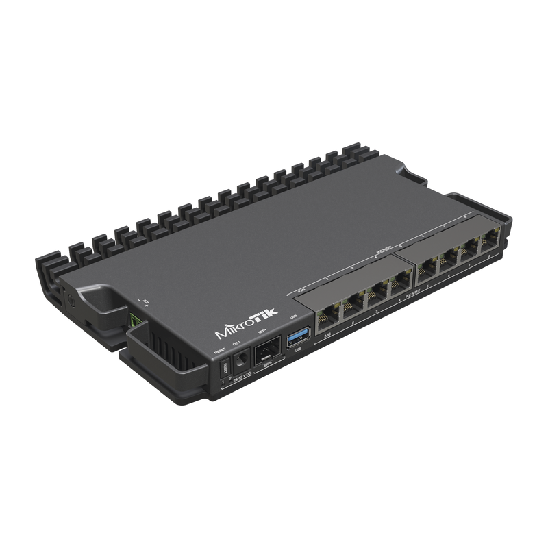 RB5009UPR+S+IN RB5009UPr+S+IN 8 puertos PoE in/out, 1 SFP+, Solo RouterOS v7