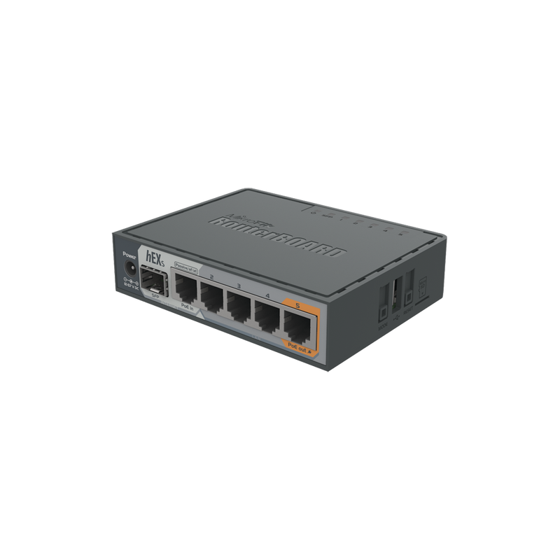 RB760IGS (hEX S) Router Dual Core, 5 puertos Gigabit, 1 Puerto SFP, PoE in, PoE Out