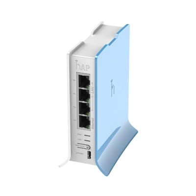 RB941-2ND-TC (hAP lite TC) 4 Puertos Fast Ethernet, Wi-Fi 2.4 GHz 802.11 b/g/n y base tipo Torre