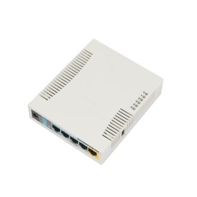 RB951UI-2HND RouterBoard, 5 Puertos Fast, 1 Puerto USB, WiFi 2.4 GHz 802.11 b/g/n, Gran Cobertura con Antena 2.5 dbi, hasta 1 Watt de Potencia