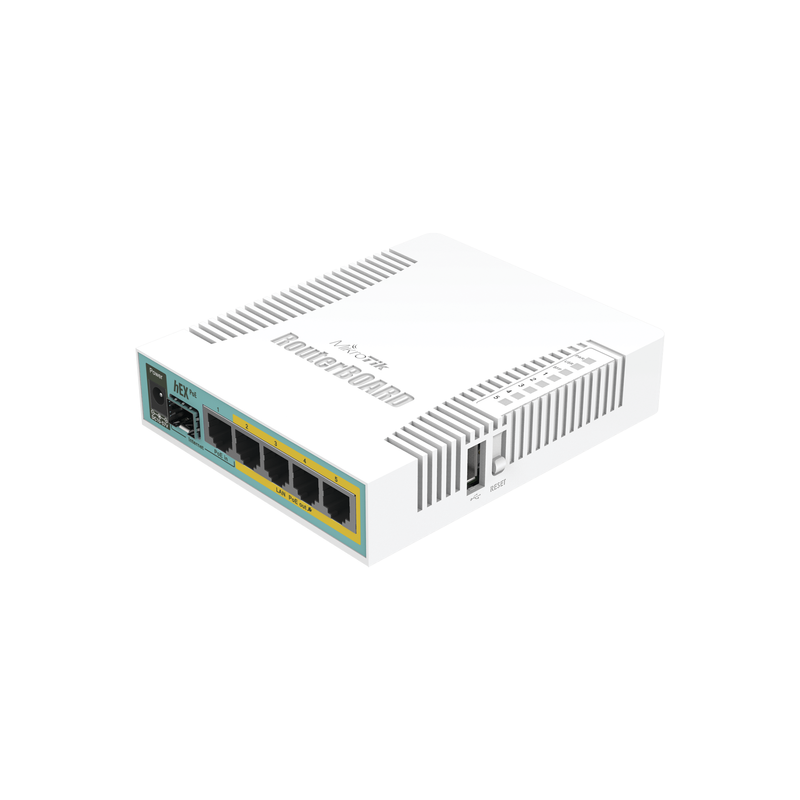 RB960PGS (hEX PoE) Routerboard 5 puertos Gigabit Ethernet PoE 802.3at, 1 Puerto USB