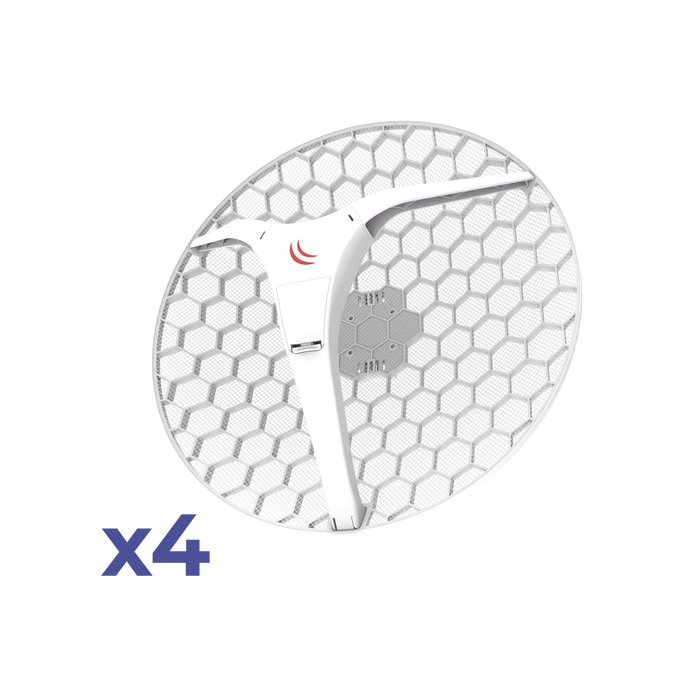 (LHG XL 5 ac 4 Pack) CPE y PtP en 5GHz  802.11 a/n/ac con Antena de Rejilla de 27dBi. Ahora con Más Velocidad y Mayor Distancia