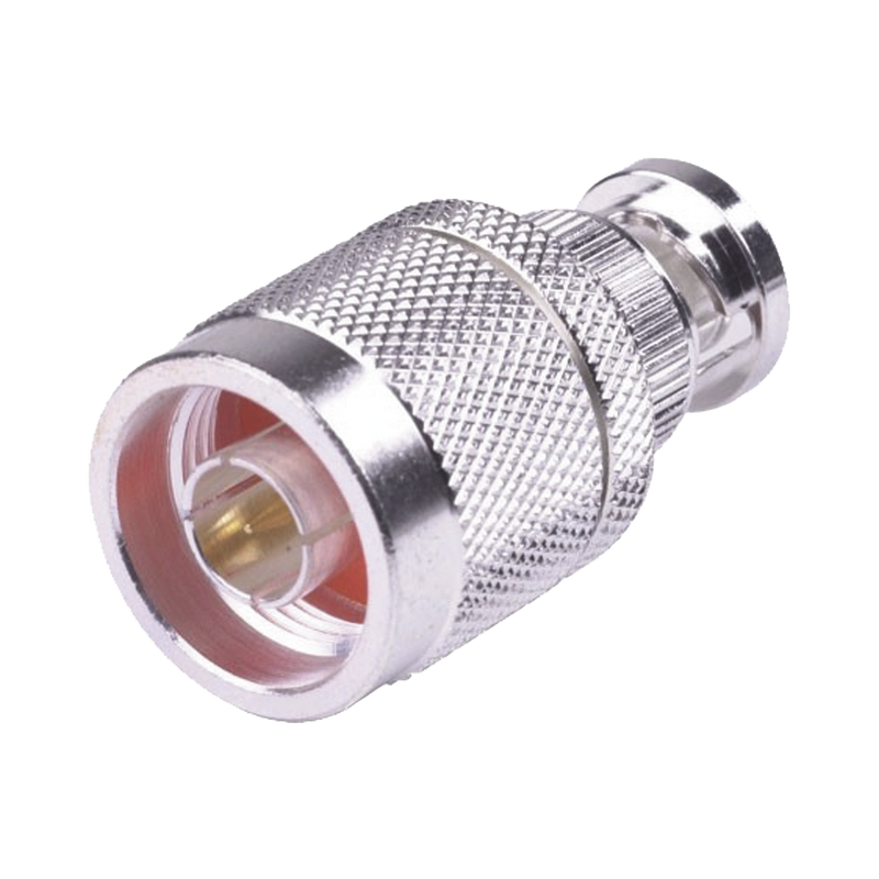 RFN-1040-1  Adaptador en Línea, de Conector N Macho a BNC Macho, Plata/ Oro/ Teflón.
