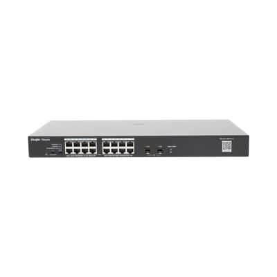 Switch PoE+ No Administrable, Hasta 247 Watts, con 18 Puertos Gigabit PoE+ y 2 Uplinks SFP 1G, Visible en la Topología - Toer