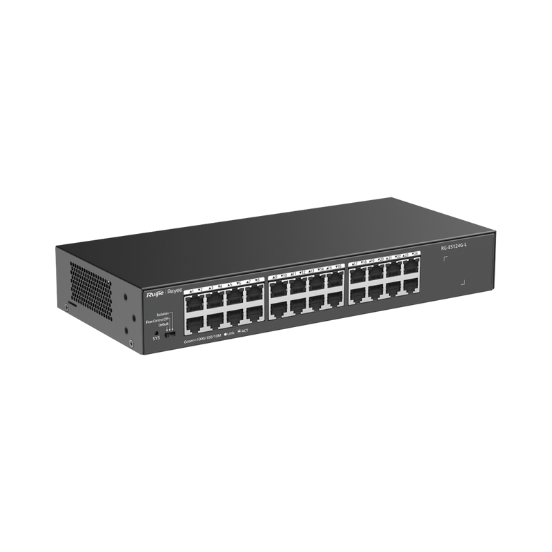 RG-ES124G-L Switch no administrable, con 24 puertos 10/100/1000 Mbps, Monitoreable en la Nube
