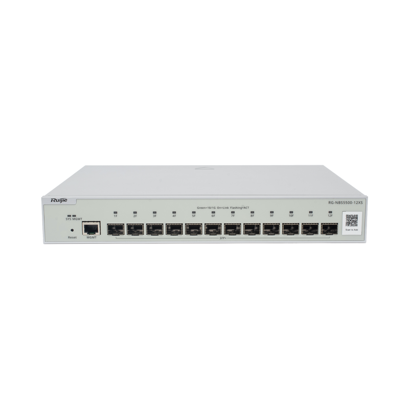 RG-NBS5500-12XS Switch Administrable Full Aggregation Capa 3, 12 Puertos SFP+ 10G y un Puerto MGMT