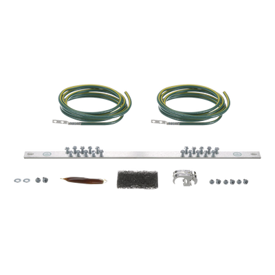 Kit de Puesta a Tierra con dos Jumpers 6 AWG y Barra de Conexiones de 20 Orificios, para Rack de 19in - Toer