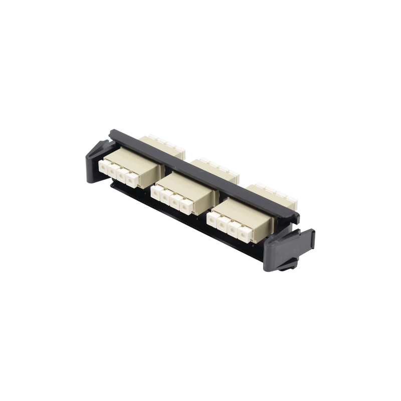 RIC-F-LC12-01C Placa acopladora de Fibra Óptica Quick-Pack, Con 3 Conectores LC Quad (12 Fibras), Para fibra Multimodo, Beige