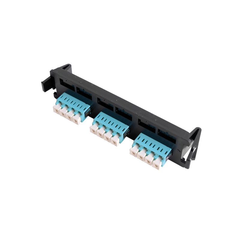 RIC-F-LCQ12-01C Placa acopladora de Fibra Óptica Quick-Pack, Con 6 Conectores LC Duplex (12 Fibras), Para Fibra Multimodo, Aqua
