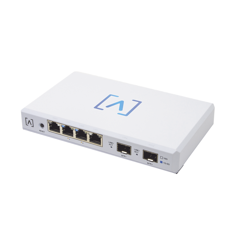 ROUTE10 Router VPN / 4 puertos 10/100/1000/2500 Gbps (2 puertos PoE af/at) / 2 puertos SFP+ 10Gbps / Filtrado Avanzado DPI: Bloqueo de Contenido / Administración nube gratuita / Soporta UPnP