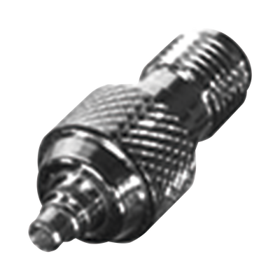 Adaptador en Linea de Conector SMA Hembra Inverso a MMCX Macho, Oro/ Oro/ Teflón.