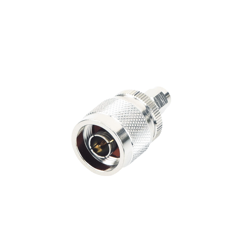 RP-3453 Adaptador en Línea, de Conector SMA Macho Inverso a N Macho, Níquel/ Oro/ Teflón.