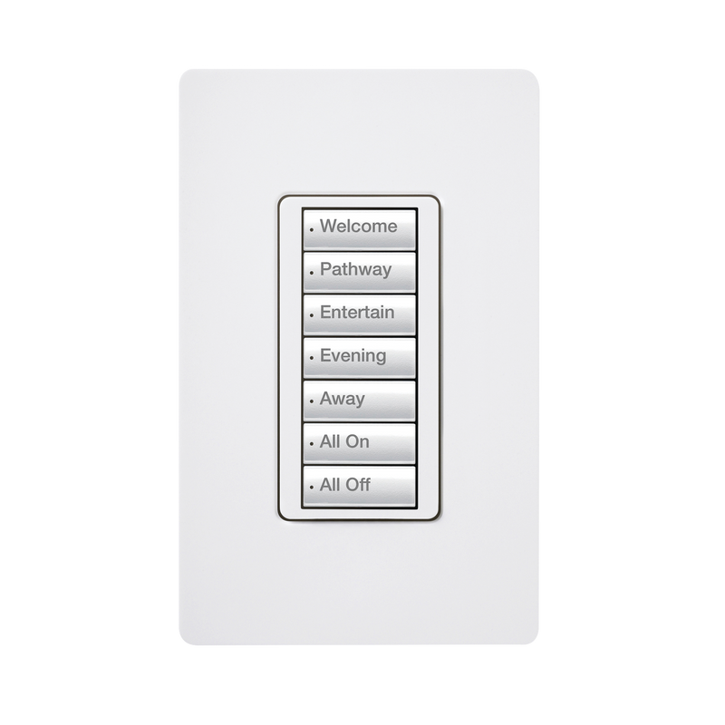 RRDW7BWH (RadioRA2) Teclado seetouch 7 botones, programe escenas diferentes en cada botón.