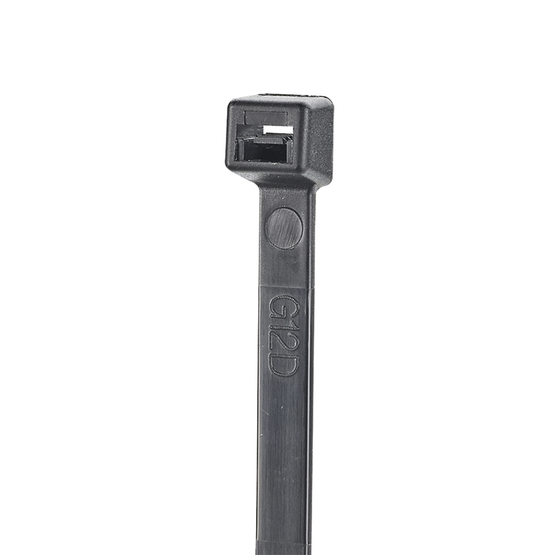 Cincho de Nylon 6.6 StrongHold?, 370mm largo x 3.6mm ancho, Color Negro, Exterior Resistente a Rayos UV, Paquete de 100pz