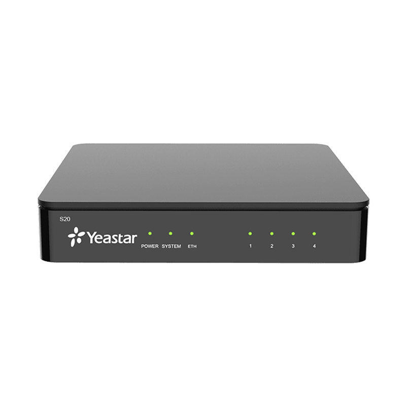 S-20 Conmutador IP SIP Yeastar para PYMES / 20 extensiones/ 10 llamadas simultaneas/ 2 puertos FXO