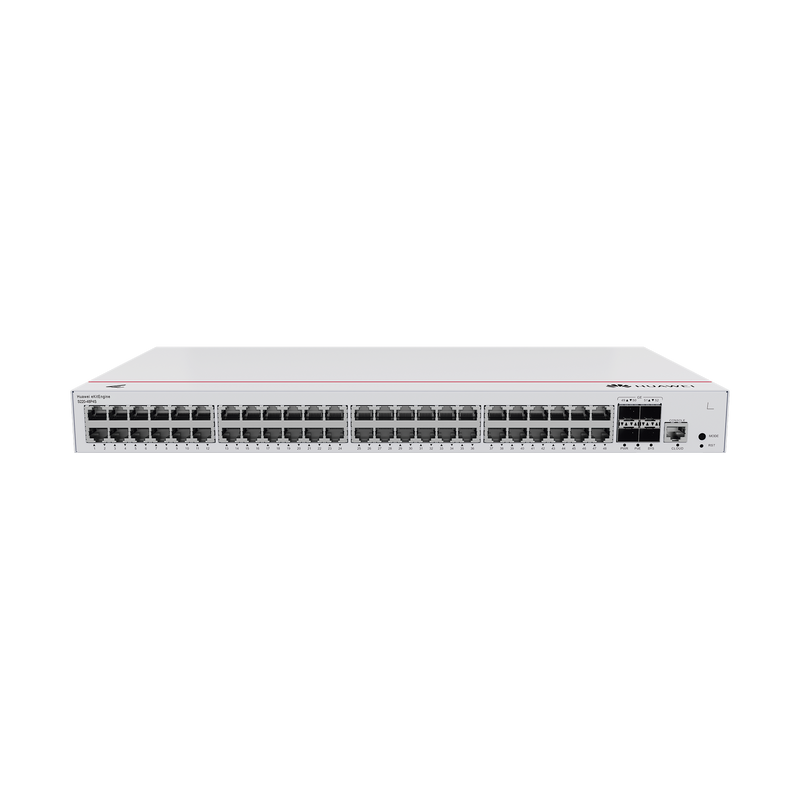 S220-48P4S Switch de Acceso Gigabit Administrable PoE Capa 2 / 48 puertos 10/100/1000 Mbps (PoE) / 4 Puertos 1GE SFP Uplink / ERPS / IMGP Snooping / DHCP Snooping / PoE Perpetuo / 380W / Administración Nube Gratis
