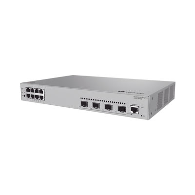 Switch de acceso eKit Administrable / Capa 2 / 8 Puertos PoE+ Gigabit + 4 SFP + Puerto Consola / PoE Perpetuo / Presupuesto PoE 125 W / Sin licenciamiento - Toer