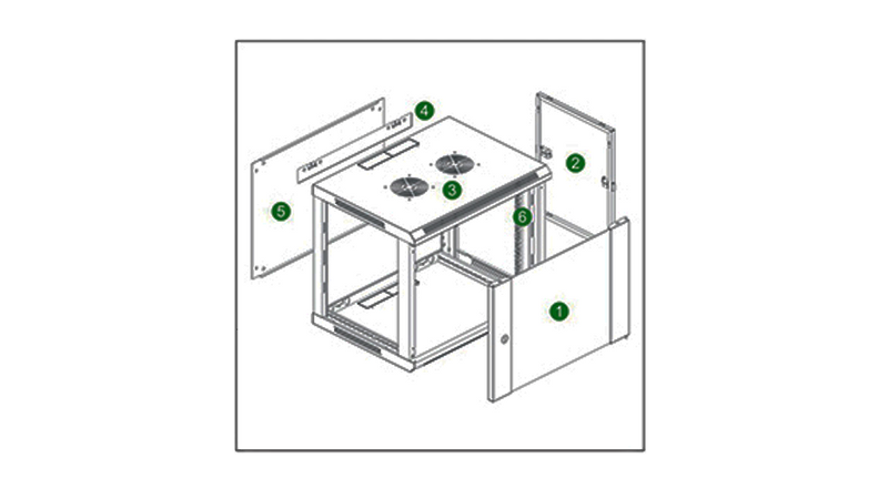 SAXXON SA660901 - Gabinete de pared de 9 UR, fijo, capacidad de carga de 60 Kg. Dimensiones: 60x60x50 cm.