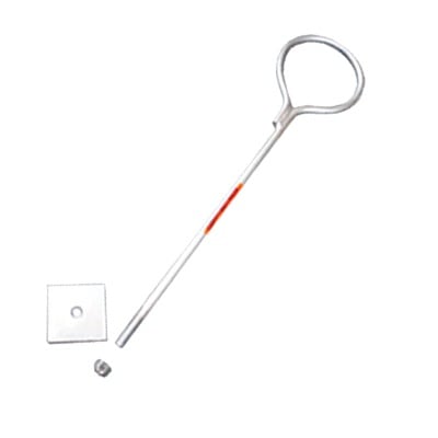 Ancla con Aro, largo: 40 cm. de 1/2 de espesor para Losa o Pared. Galvanizado por Inmersión.