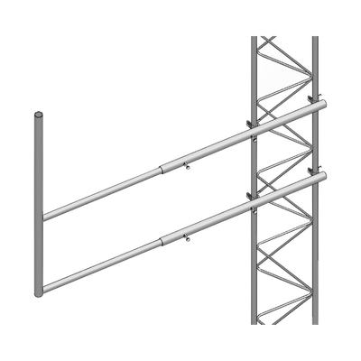 Brazo tipo "F" para tramos STZ-30, galvanizado por electrólisis. - Toer