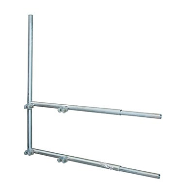 Brazo tipo F para tramos STZ-30, galvanizado por electrólisis.