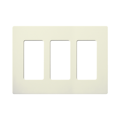 Tapa Color Blanco Biscuit para interruptor o dimmer Lutron, 3 gang, limpio y moderno