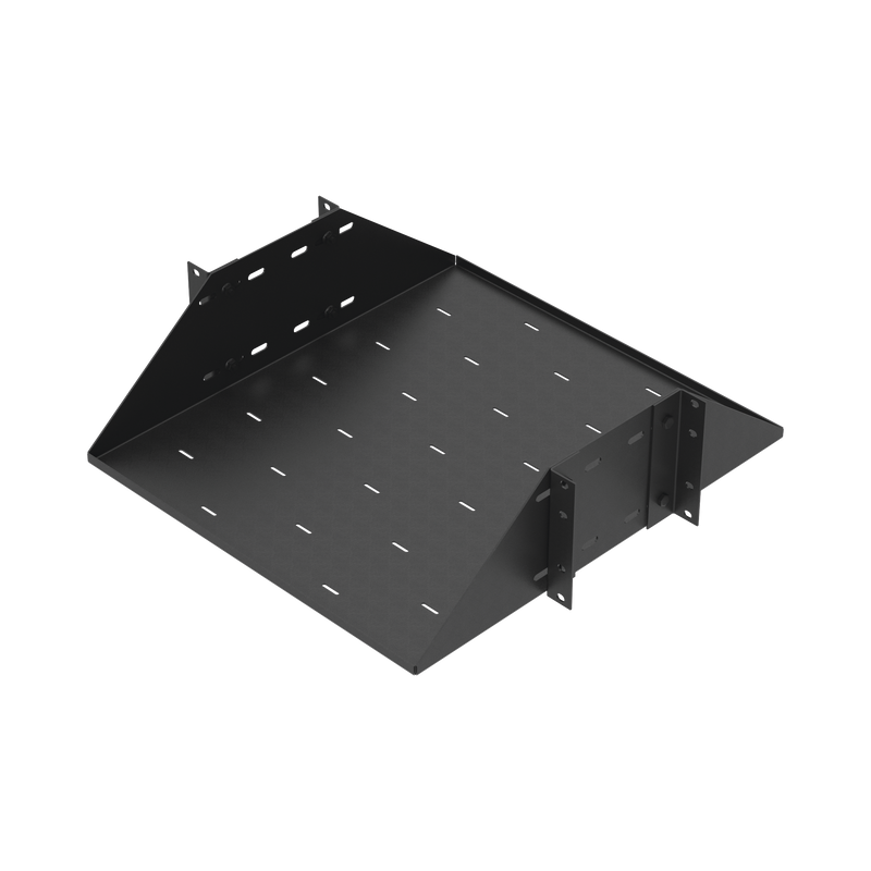 Charola para Soportar Equipos en Rack de 19, Profundidad Ajustable hasta 484 mm. 150 Kg  de Carga, Compatible con Racks de Doble Perforación, 3U