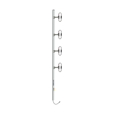 Antena Base 4 Dipolos, 370-460 MHz, 8.5 dBd, 90 MHz Ancho de Banda, OFFSET, 200 W, N Macho, Inclinación Opcional "Tilt" de 0, 2, 4, 6, 8 o 10 Grados.