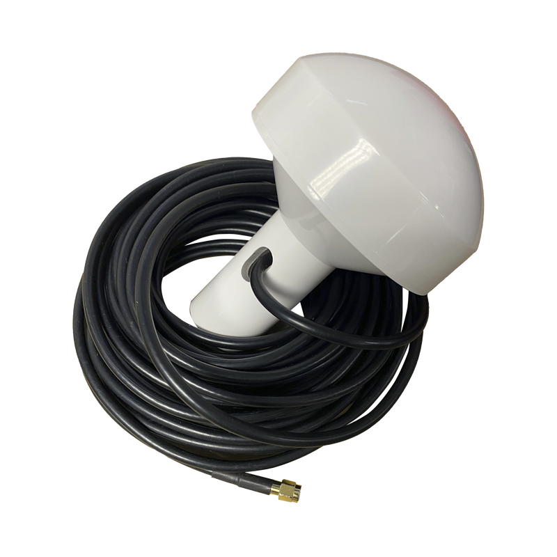 SD-GPS-005 Antena marina de GPS con conector SMA- Macho en frecuencia 1575.42 MHz de 28 dBi. Incluye soporte rotativo