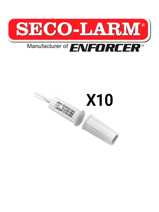 Seco-Larm 10PKW  -Paquete de 10 Contacto magneticos BLANCO Gap 3/4 de EMBUTIDO Tipo Taquete Compatible paneles DSC / RISCO / BOSCH