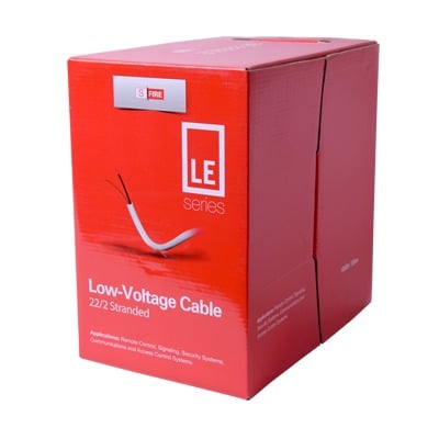 SF-22-02-LE Bobina de 305 Metros de Cable / 2 x 22 AWG / Tipo CCA de Color Blanco / Aplicaciones en Alarmas de Intrusión/Control de Acceso/Automatización/ Interfonos y TV porteros