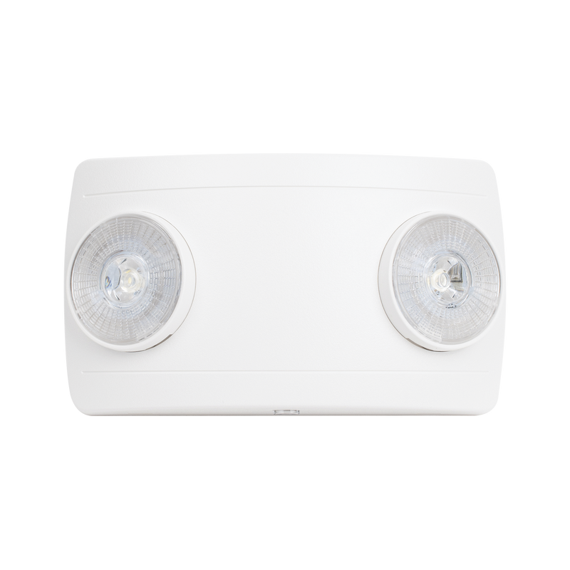 Luz de Emergencia Dual LED ultra compacta/150 lúmenes/Luz fría/Batería de Respaldo Incluida/Botón de test.